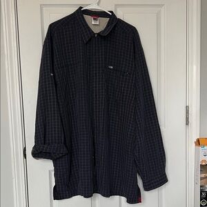 The North Face Navy Blue Plaid Casual Button Down Shirt